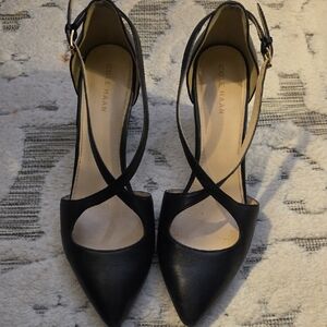 Cole Haan Women's Black Cross-Strap Heels
